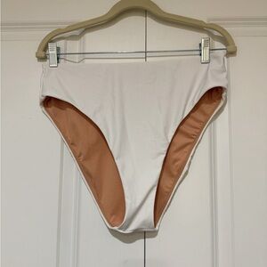 J. Crew High Waist Bikini Bottom NWOT Size XL WHITE